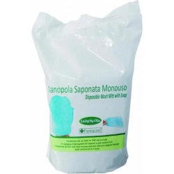 20 disposable wash mitts with soap