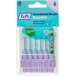 6 extra soft lilac interdental brushes 1.1 mm