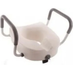 Raised toilet with handles