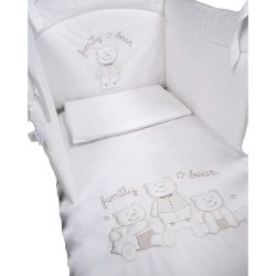 Family Bear - baby duvet bed set color white