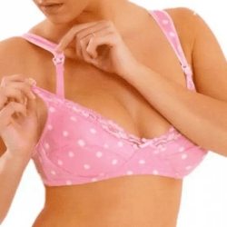 Breastfeeding bra in elastic tulle - size 6 pink