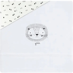 leon - baby carriage knitted bed sheet set - white / gray