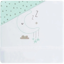 sweet nights - white /mint knitted bed sheet set for baby carriage