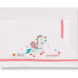 Unicorn Sheets 60x120 cm White-strawberry