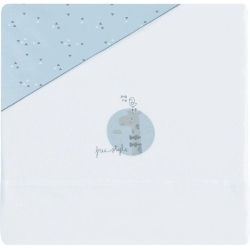 Jirafa - knitted cradle bed sheet set - white / blue