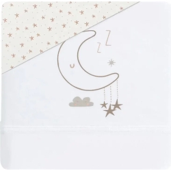 sweet nights - sheet set for cot in white / linen knit