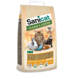 Clean & Green Wood - Ecological multipet litter of wood pellets 10 l