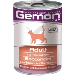 Adult Bocconcini Salmone/gamberetti - Cibo umido per gatti 24 lattine 415g