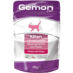Kitten Bocconcini con Pollo - Cibo umido per gatti 24 buste 100 g