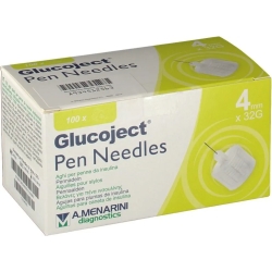 Glucoject Pen Needles - 100 needles 4mm 32G for insulin pen