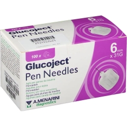 Glucoject Pen Needles - 100 needles 6mm 31G for insulin pen