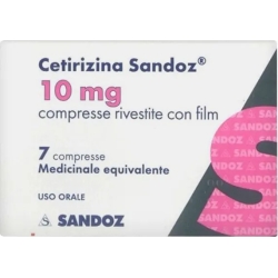 Cetirizine - medicament for rhinitis and urticaria 7 Coated tablets