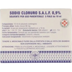 Sodium chloride 0,9% - Solvent for parenteral use 5 vials of 10 ml