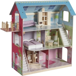 Dollhouse  9462 - 3 Storey Dollhouse With 16 Accessories