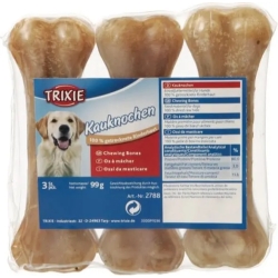 Leather bone for dogs 11 cm - 3x33g