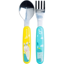 Metal Cutlery Set Yellow Blue