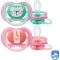 ultra air 18m + - 2 pink pacifiers assorted models