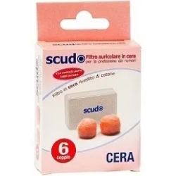 Scudo - 6 pairs of wax ear plugs