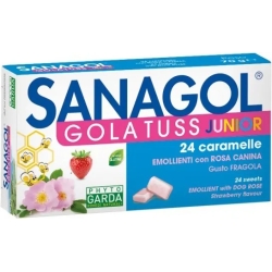 Sanagol Gola Tuss Junior - 24 strawberry flavored candies