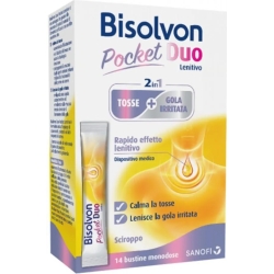 Bisolvon Duo Pocket - soothing syrup for sore throat and cough 14 Sachets
