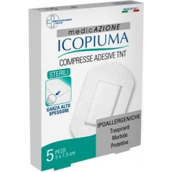 Compresse adesive Tnt - 5 dressings size 5 cm x 7.5 cm