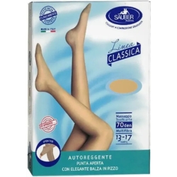 Linea Classica - Stay-up stockings open toe 70 den size 2 color beige