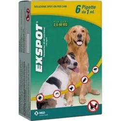 Exspot - Spot On Solution for dogs 6 pipettes from 1ml