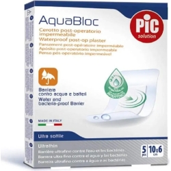 Aquabloc - 5 antibacterial waterproof plasters 10x6 cm