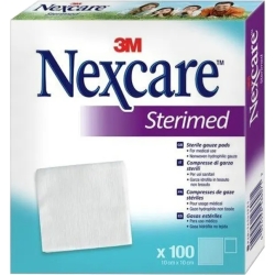 Sterimed - 100 sterile gauze pads size 10 cm X 10 cm