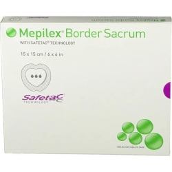 Mepilex Border Sacrum - 5 silicone foam dressings size 15 cm X 15 cm
