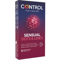 Sensual Dots & Lines - 6 condoms with stimulating reliefs