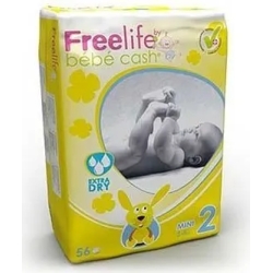 By Bebè Cash - 56 Diapers Size 2 from 3 to 6 Kg