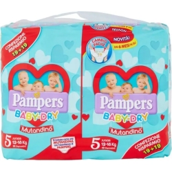 Baby Dry Mutandino - 38 Diapers Double pack Size 5 Junior 12-18 kg