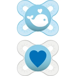 Start nanò 0-2M blue - 2 silicone teat pacifiers - assorted patterns