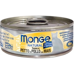 Natural Tuna and Chicken with Corn -  Moist cat Food 80 gr