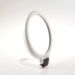 SC152V-3 - White Double sided mirror with Folding Handle
