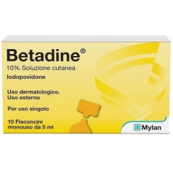Betadine 10% Cutaneous solution - 10 disposable vials of 5 ml