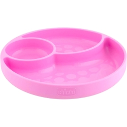 silicone Plate with suction pad - pink