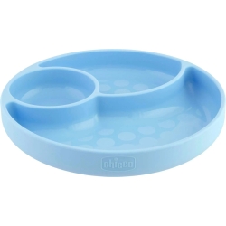 Silicone Plate with Suction Cup - Blue