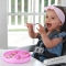 Silicone Plate with Suction Cup - Blue