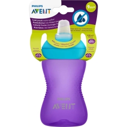 My Grippy 9m+ Cup with Soft Spout 300 Ml Color purple blue