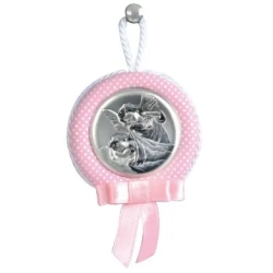 Pink Angel cradle medallion