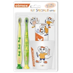 Special kit children - Toothpaste + glass + 2 toothbrushes assorted colors