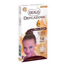 Face - 10 depilatory strips with argan oil