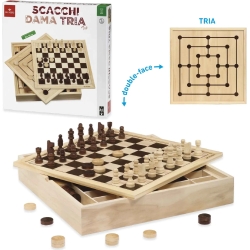 Chess Checkers Tria Top - Board Game