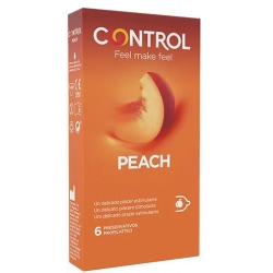 Peach - 6 condoms with a delicate stimulating pleasure