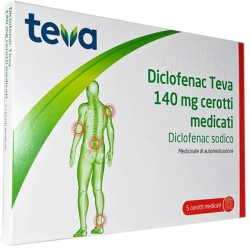 Diclofenac Teva 140 Mg - 5 medicated plasters for muscle and joint pain