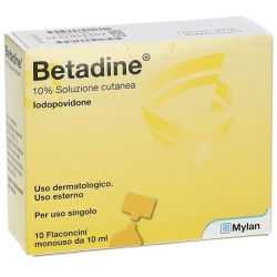 Betadine 10% cutaneous solution - 10 disinfectant vials