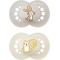 Original - 2 Soothers with silicone teat 6m + in assorted neutral colors