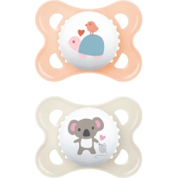 Original - 2 Soothers with silicone teat 2-6m+ in assorted color